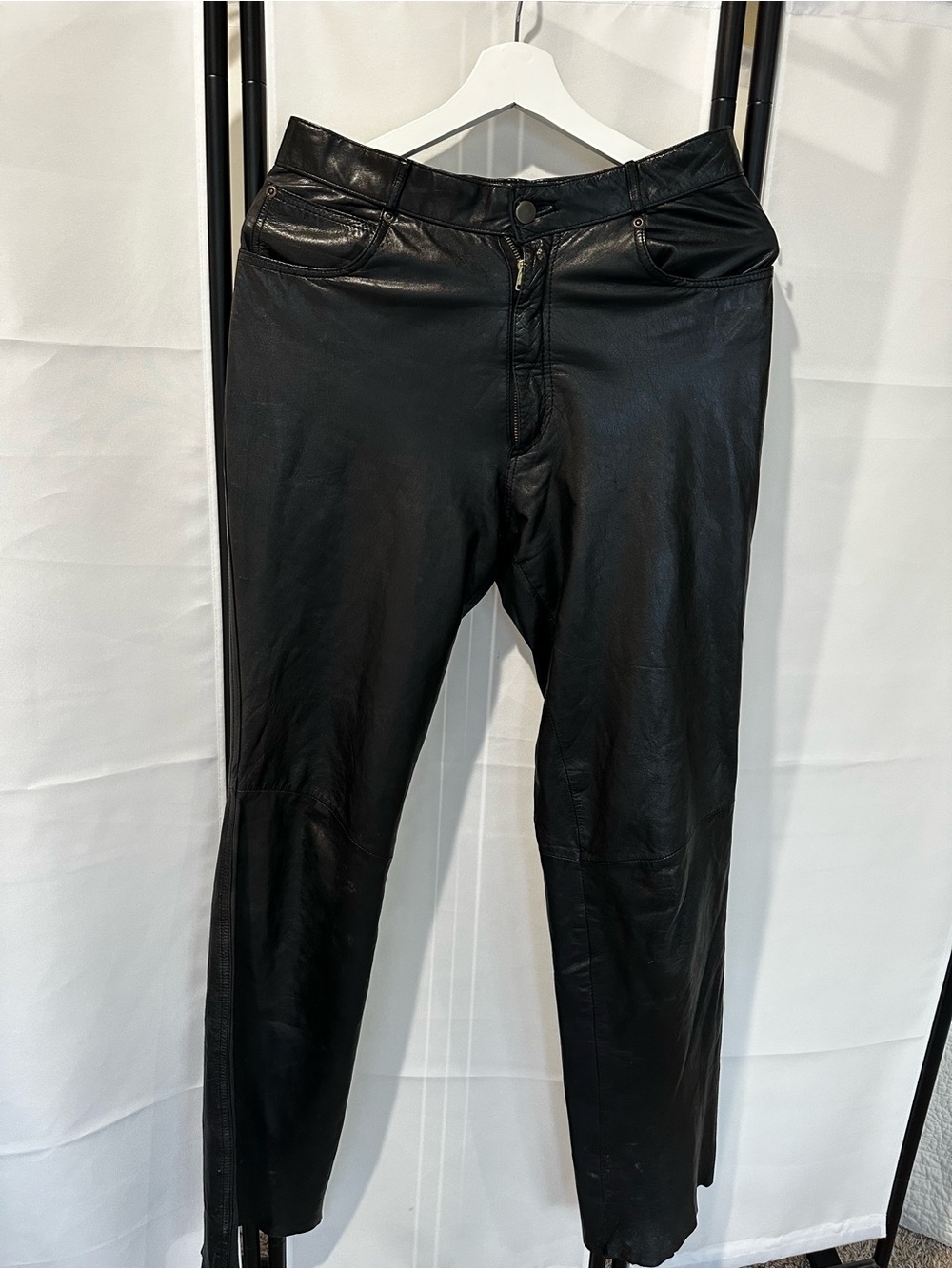 Wilsons Leather vintage black genuine leather pants women’s 10 style 8114 90s